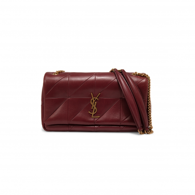 YSL JAMIE 4.3 SHOULDER BAG QUILTED LEATHER DARK RED 515821COP676475 (25*15*7.5cm)